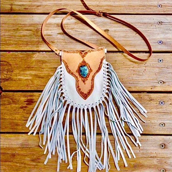 Buffalo Girl Prairie Phone Pouch Bag w/ Turquoise - Picture 1 of 8